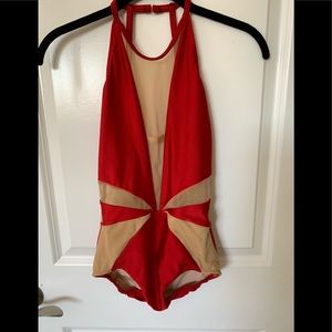Ilogear mesh red statement leotard (small)